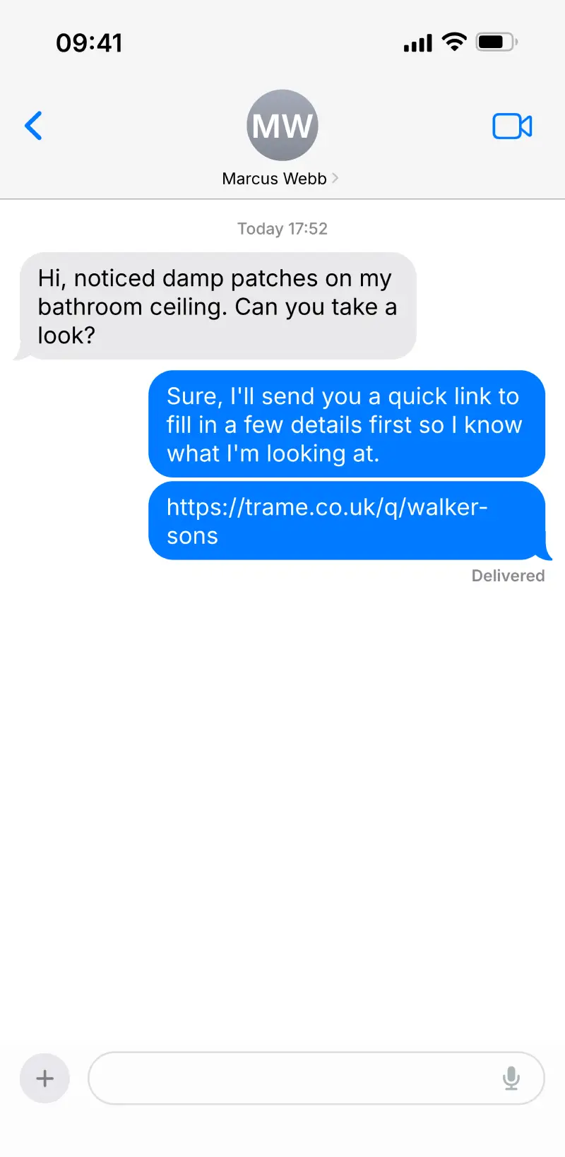 Client messages you